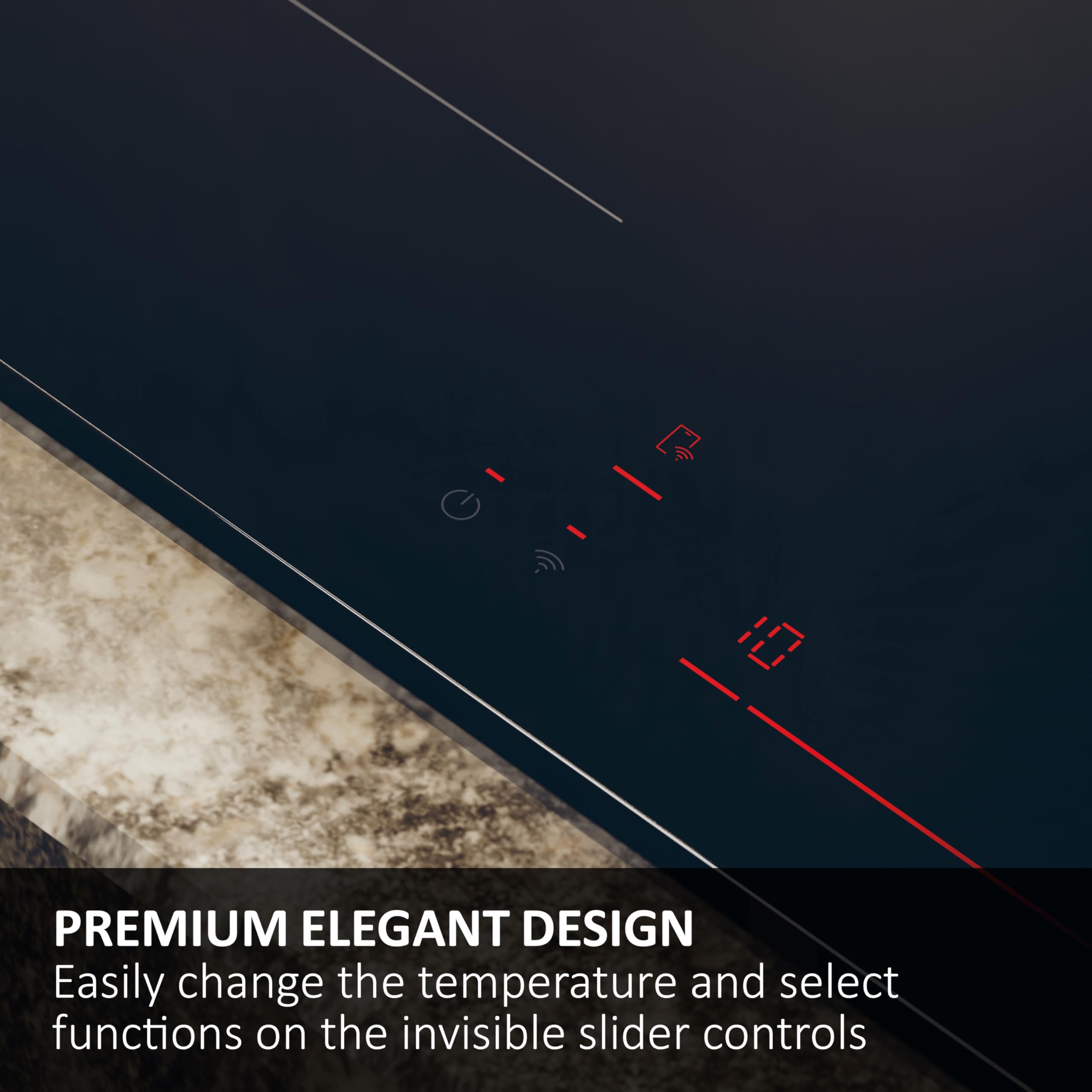 Haier SERIE 2 HAISJ64MC Induktionskochfeld/Multi Slider-Bedienung und Wi-Fi-Funktion (hOn App) / 4 Kochzonen/Rahmenloses Design/Schwarzes Glas – Bild 7