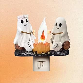 2024 Ghost Campfire Flickering Night Light, 3D Spooky Fire Marshmallow