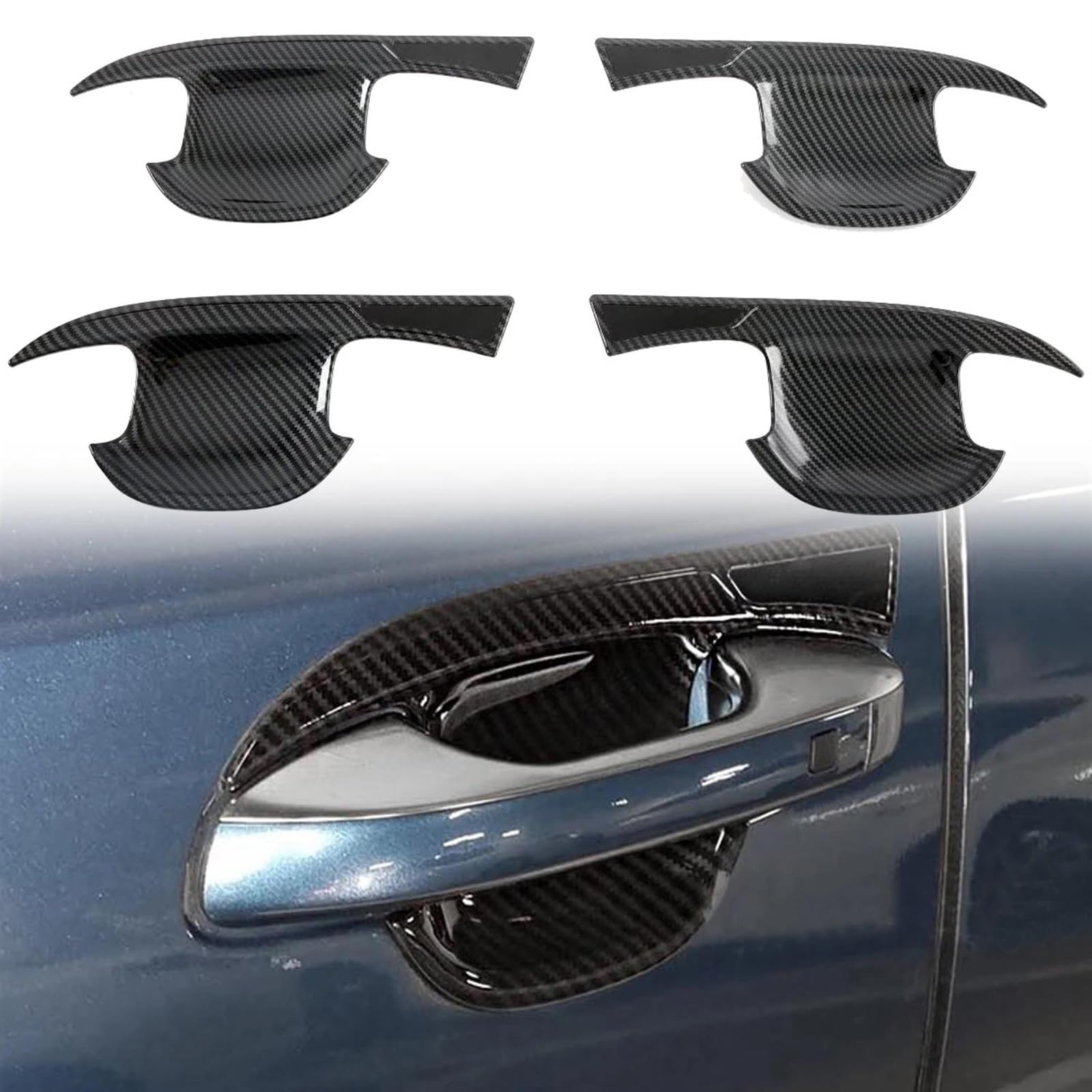 NOHEEU Auto Accessories Exterior Door Handle Bowl Sticker Cover Trim 4pcs Replacement for Kia for Sorento MQ4 2021-2023(Black)