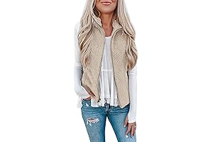 Women's Fuzzy Sherpa Fleece Jacket Vest