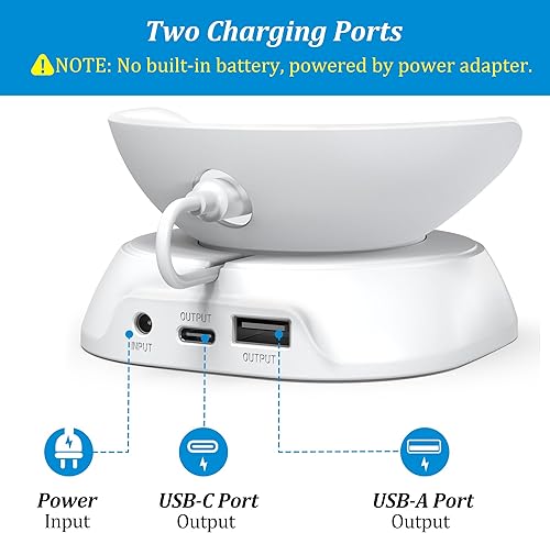 Miniatura 4 de PlusAcc Soporte para Pop con puertos de carga USB-C y USB-A, estación base de soporte de mesa para cargar teléfonos celulares y auriculares, base