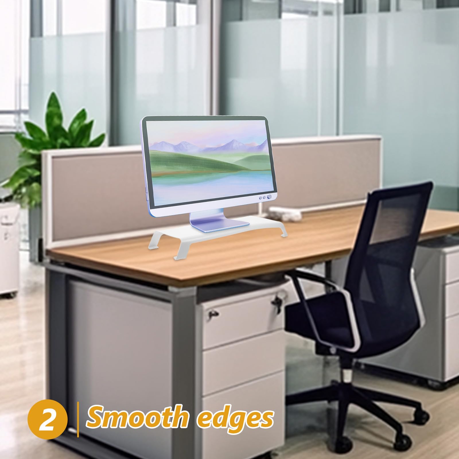 Supporto per Monitor Rialzo Schermo Display Storage Holder, Rialzo Computer da Scrivania in Lega di Alluminio, Bianco, Piedini in Silicone, per Ufficio e Studenti