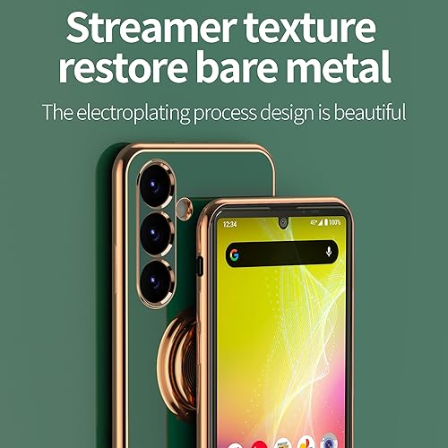 Miniatura 4 de Funda para Galaxy S24 con soporte de 360 Soporte magnético para automóvil tecnología de galvanoplastia Funda de protección delgada compatible con