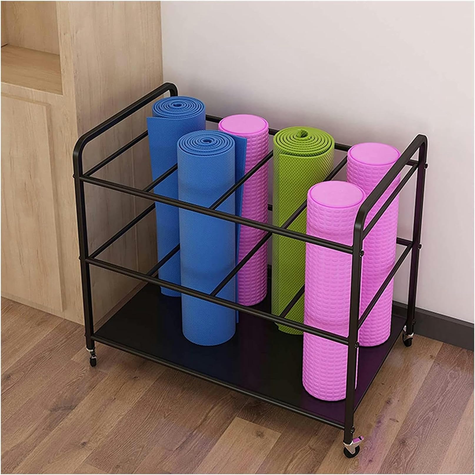 Support de rangement pour tapis de yoga pour studio et salon zen