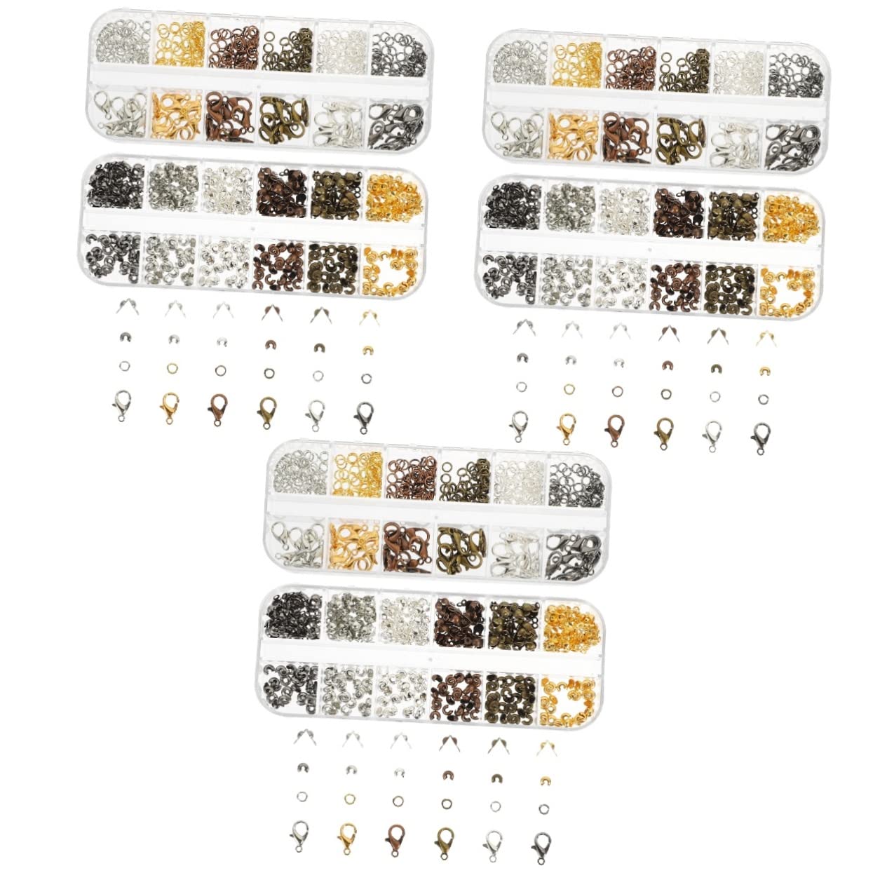 Operitacx 2346piezas Anillas Abiertas y Broches De Langosta Para Bisutería Accesorios De Joyería Para y Pulseras