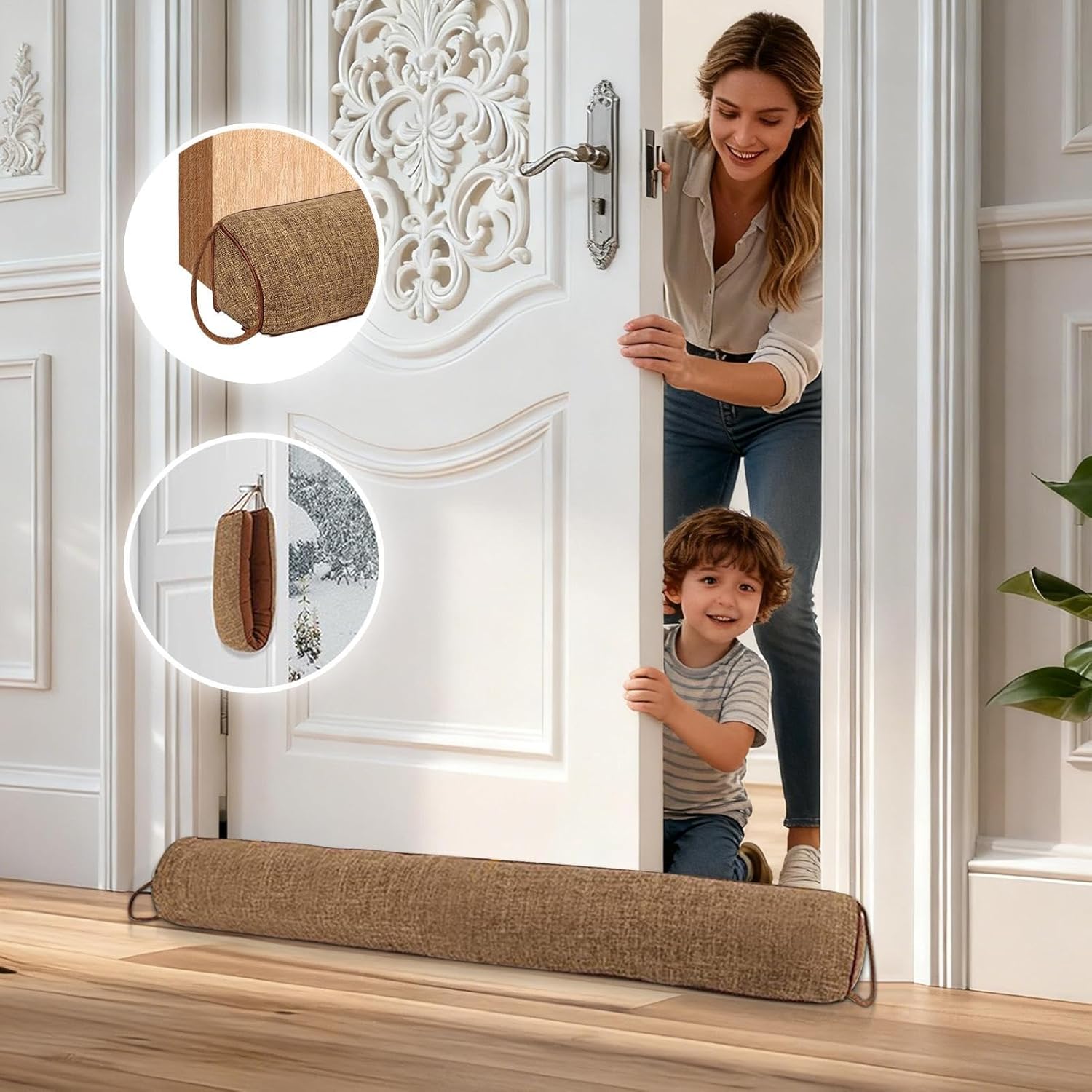 Universal Fit Draft Stopper - Practical Door Draught Excluder | Weighted Door Draft Blocker for Home Room Dust, Heavy Duty Wind Stopper for Wind Protection, Sturdy Drafts Excluder, DoorGap Filler for