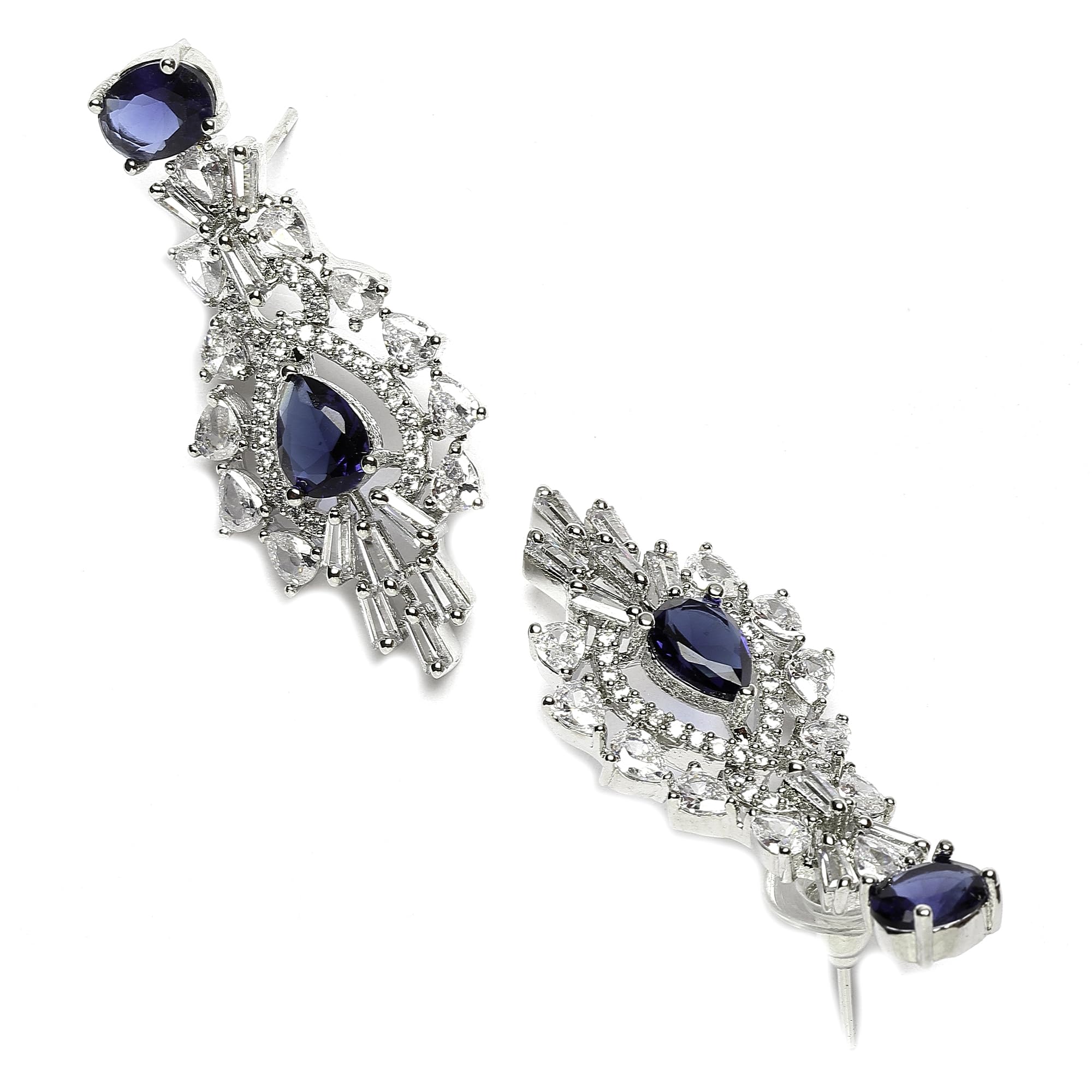 Rhodium-Plated American Diamond Studded Necklace Set
