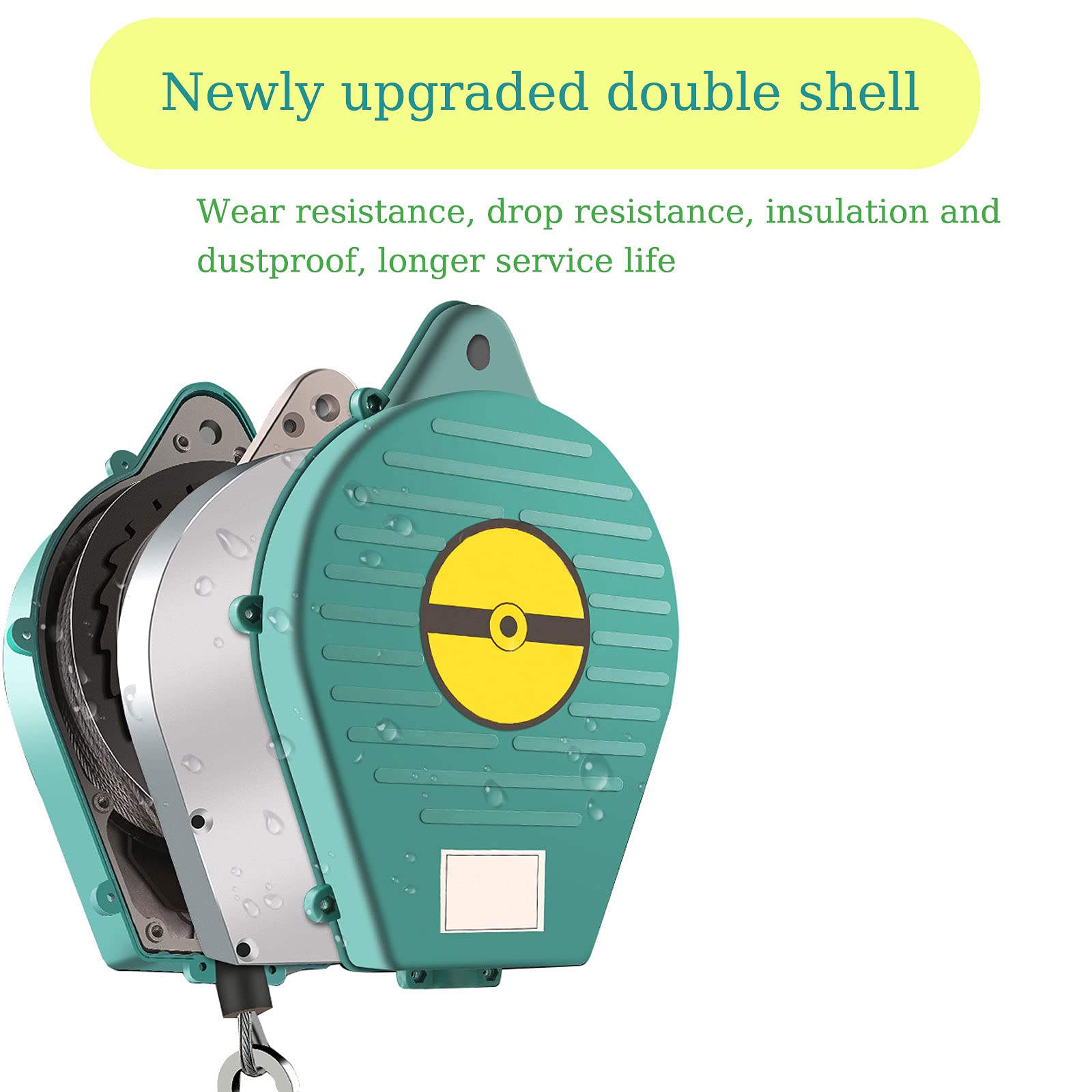 Antichute à Rappel Automatique Rétractable Sangle Lifeline avec Crochet Autobloquant, Harnais Securite Anti-Chute Rétractable pour Toiture Travaux Aériens de Protection Individuelle, Charge: 150kg