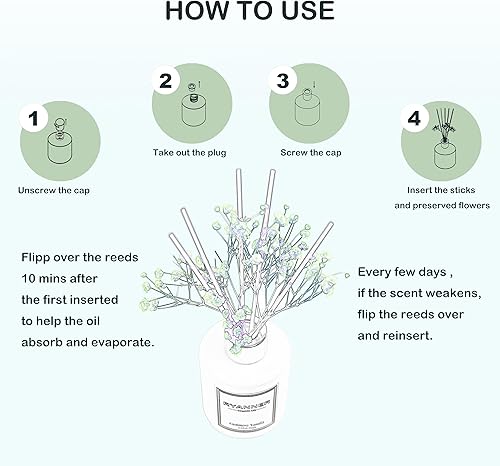 Miniatura 4 de Juego de difusor de varillas de 5.1 onzas líquidas, difusor de aroma de vainilla de cachemira con palillos, difusor de varillas de fragancia para el