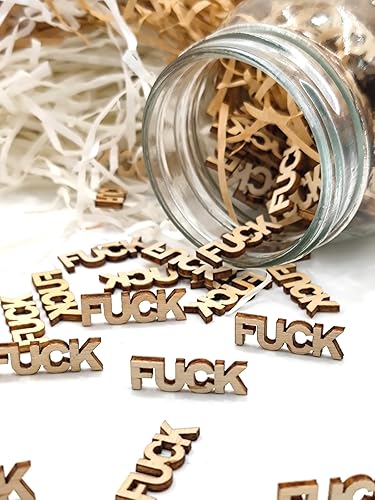 Miniatura 4 de Fu*ks - Letra recortada de madera, 100 unidades, diseño de mal estado de ánimo, día de cumpleaños, vacaciones, regalo para amigos, regalo divertido,