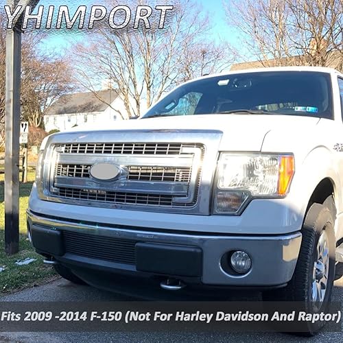Miniatura 9 de Insertos de parrilla compatibles con parrilla frontal de aluminio sólido F150 2009-2014 (negro)