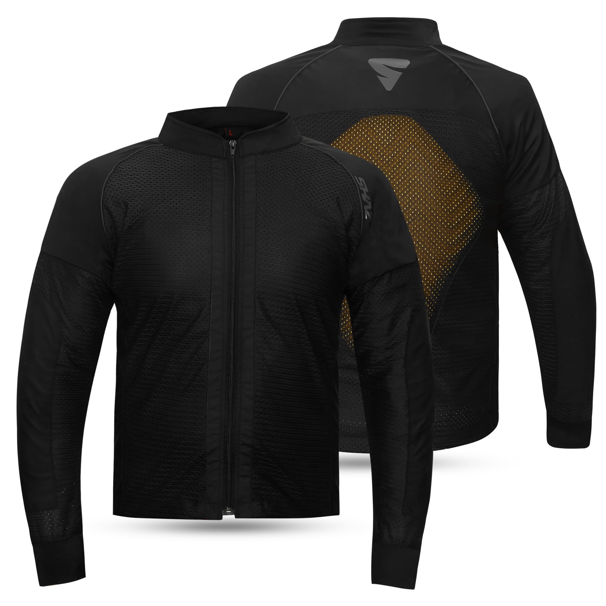 Shaz Breathable Motorcycle Shirt CE-Armor Protective Motorcycle Mesh Jacket All Seasons Riding Padded Motorcycle Summer Shirt (Small)