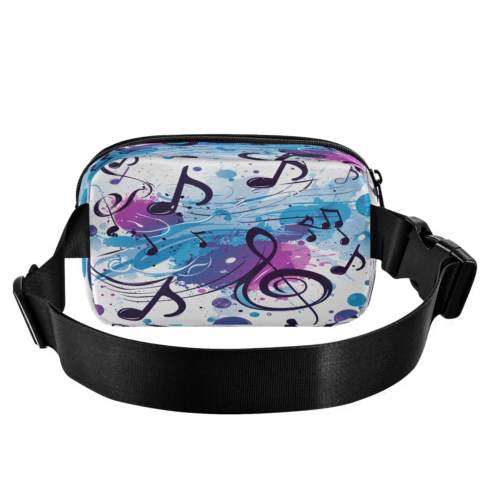 CEBUGI Hiking Mini Waist Packs for Men Women,Musical Notes Fashion Water Resistant Fanny Packs with Adjustable Belt for Workout Traveling Running