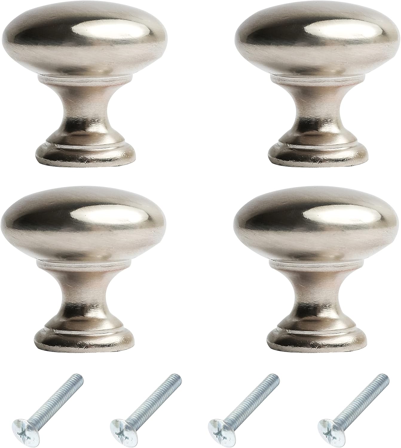 Round Cabinet Knobs 2 Pack Brushed Nickel Pull Handles, 1.18 Inch/30mm Diameter,Kitchen Cupboard, Bedroom Dresser, Bathroom Wardrobe Door Handle Mushroom Handles Knobs(2)