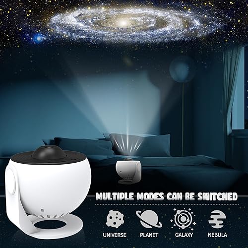 Miniatura 2 de Proyector de galaxia planetario 12 en 1, proyector de estrellas para dormitorio, lámpara giratoria de 360°, proyector de luz nocturna estrellada