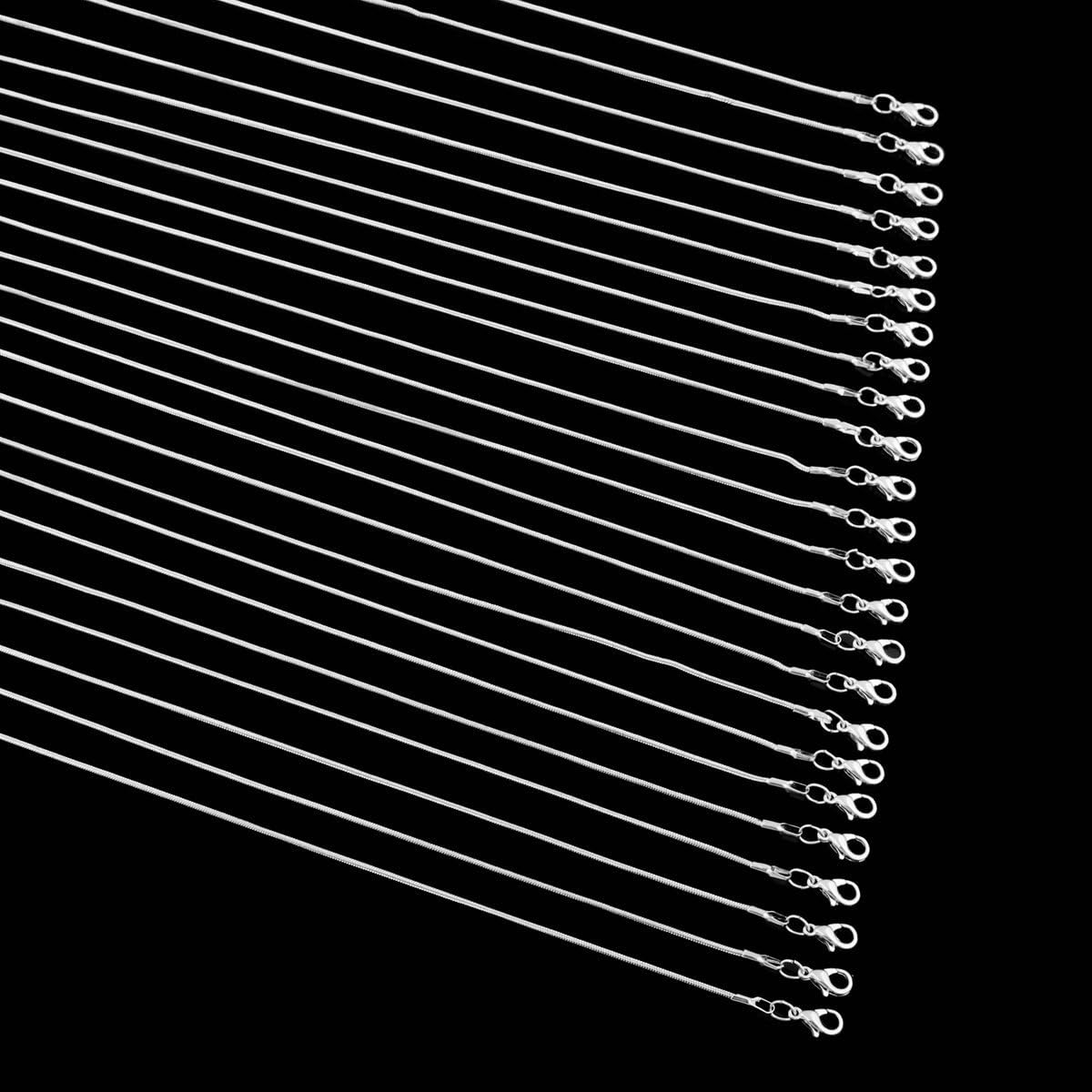 24pcs 18 Inch 925 Silver Plated 1.2mm DIY Snake Chain Charms Link Necklace With Lobster Clasps for Jewelry Making - Image 7