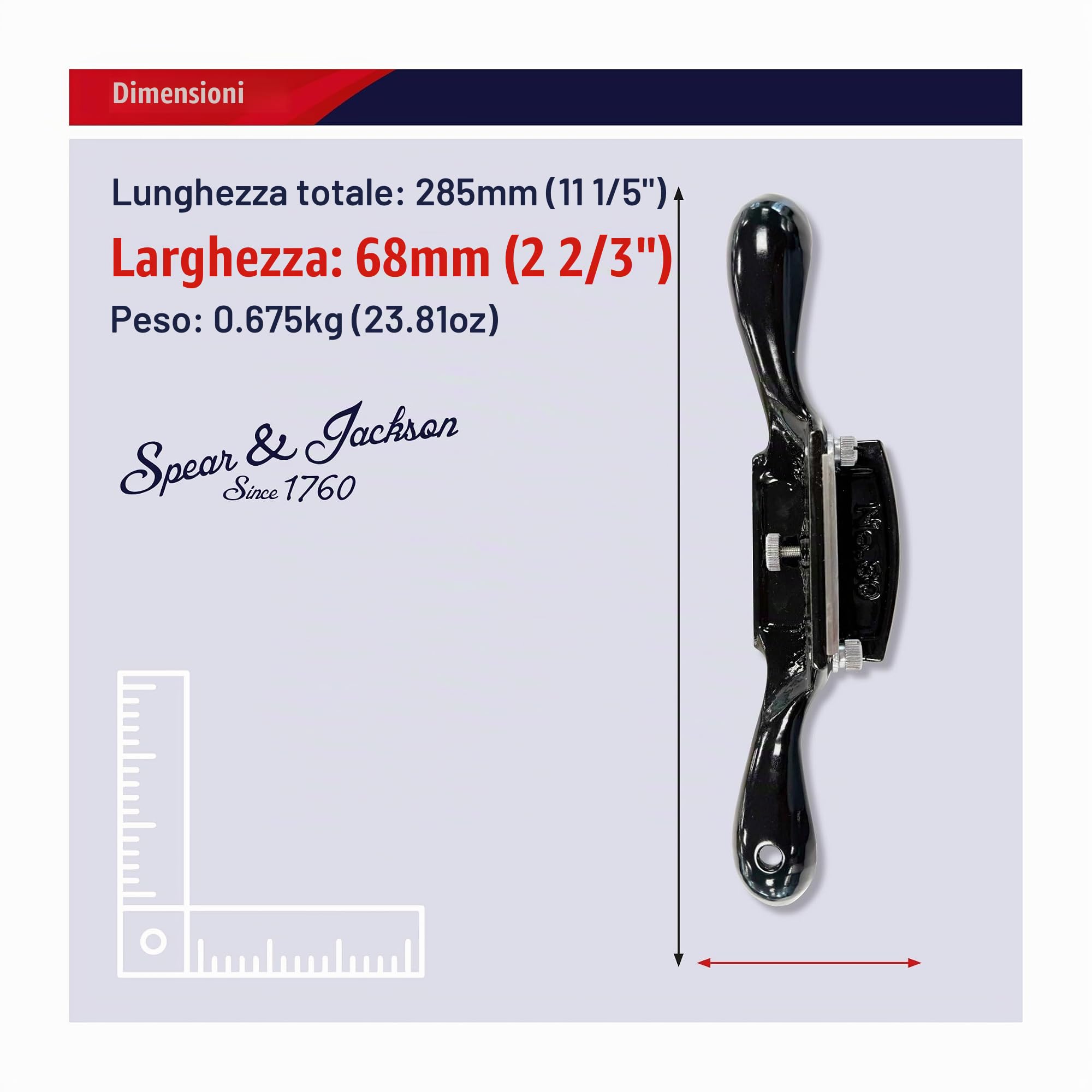 Spear & Jackson CABSCRAP Pialletto Raschietto con Lama Regolabile in Acciaio al Carbonio e Corpo in Ghisa per Lisciare e Rifinire Superfici in Legno
