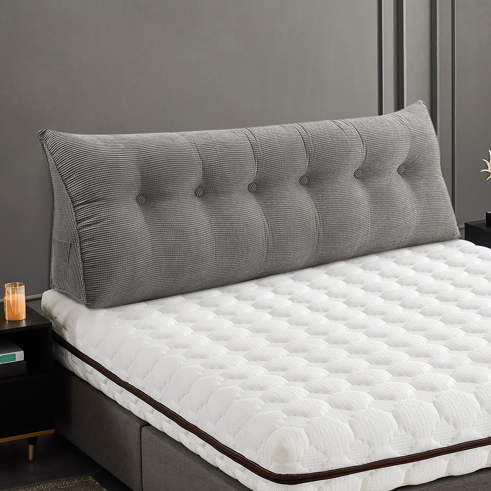 Poduszka klinowa 2 w 1 180 x 50 x 20 cm oparcie pod plecy na kanapę i łóżko