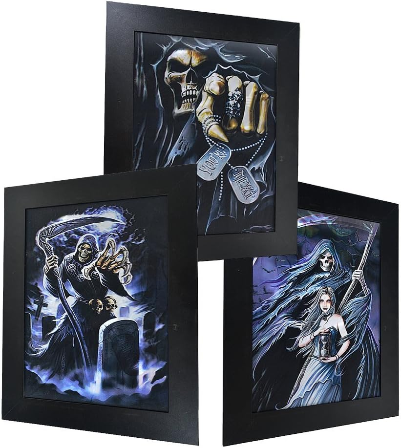 White Deer 3D Lenticular Framed Dead Evil Picture - Graveyard Skull