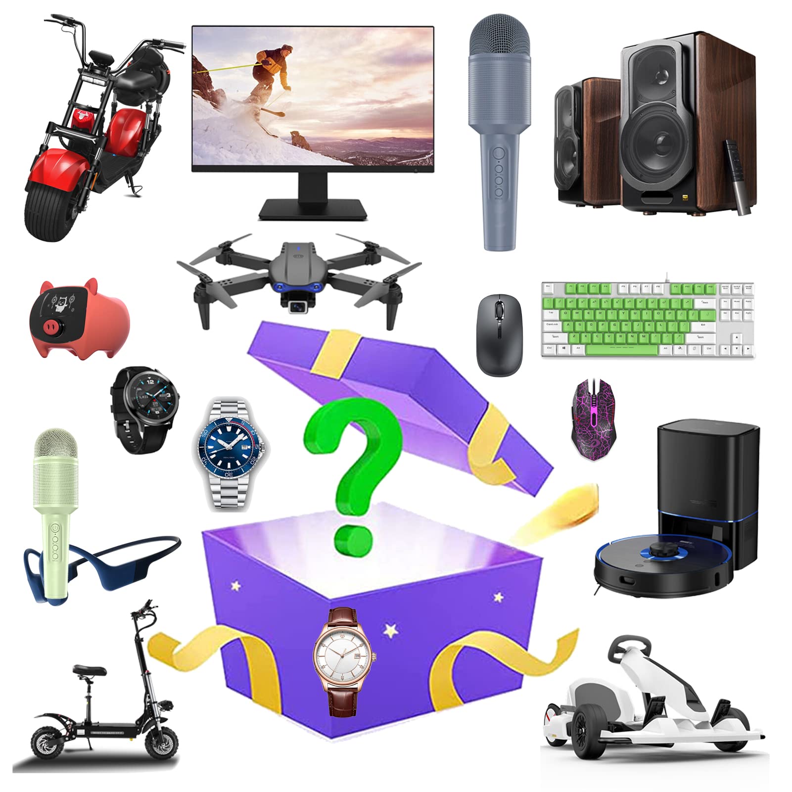 Mystery Box Electronics,Electronic Products,Have The Opportunity To Open: Monitors, Gaming Headsets, Smart Watches, Handles, Etc.