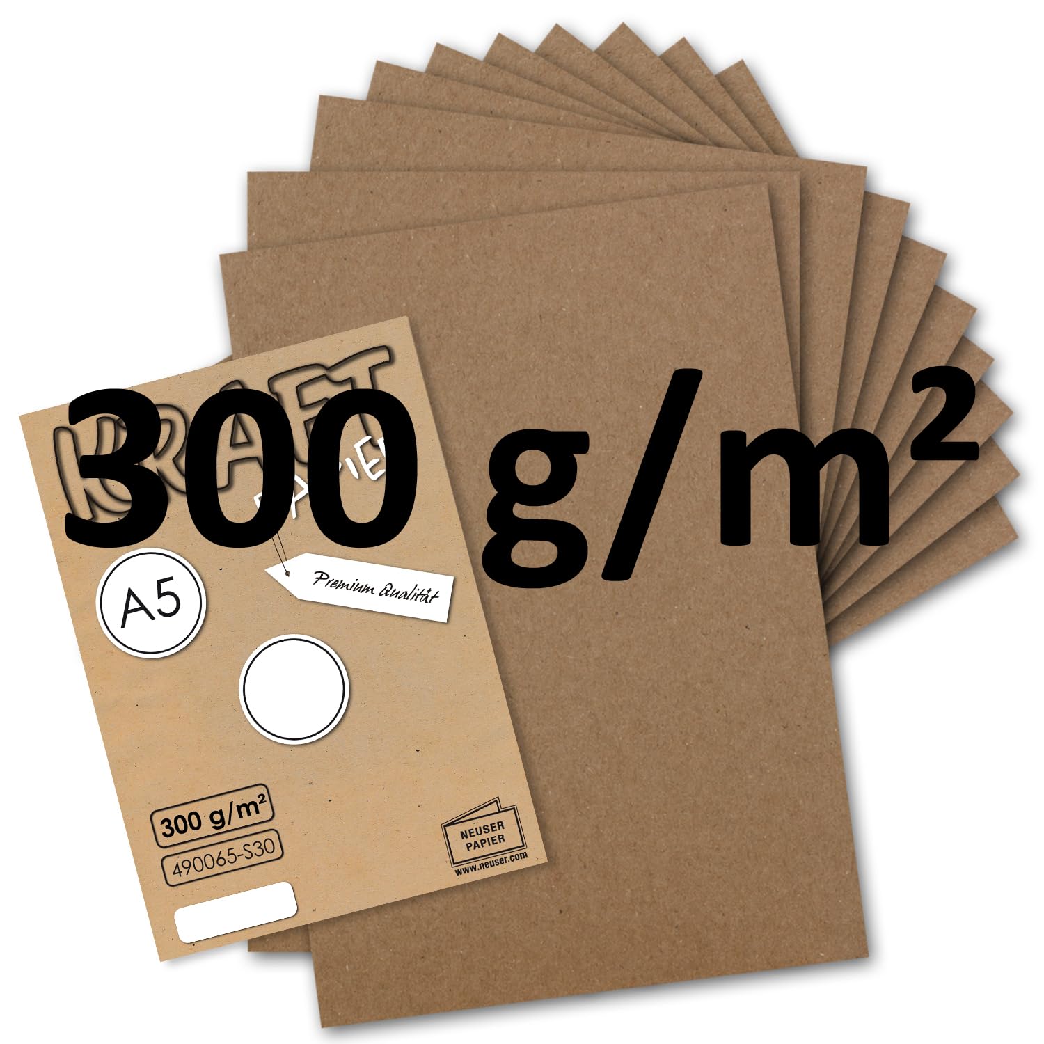 Carta Kraft Riciclata Verde DIN A5 - 50 Fogli Da 240 G/m&sup2; - Per Fai Da Te, Biglietti E Decorazioni