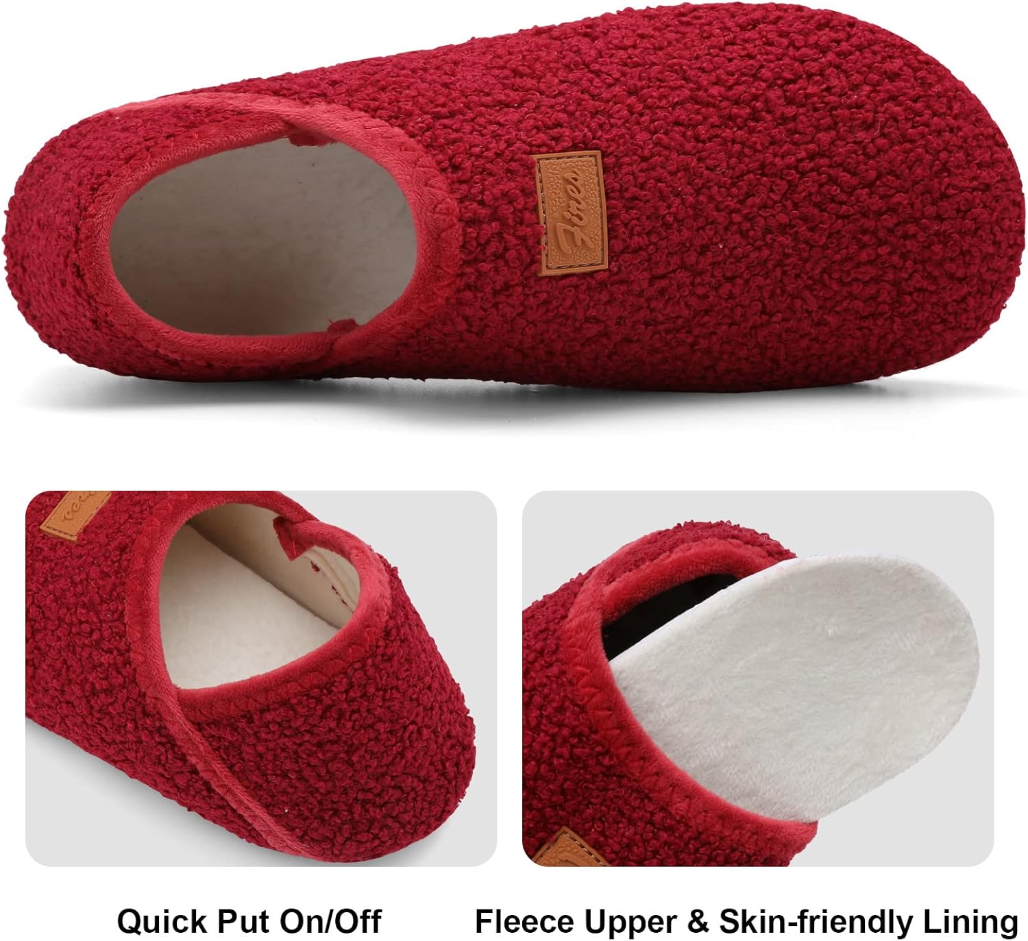 Fires Womens Mens Slippers with Rubber Sole Soft-Lightweight House Slipper Socks Around House Shoes Non Slip Indoor/Outdoor - Image 2