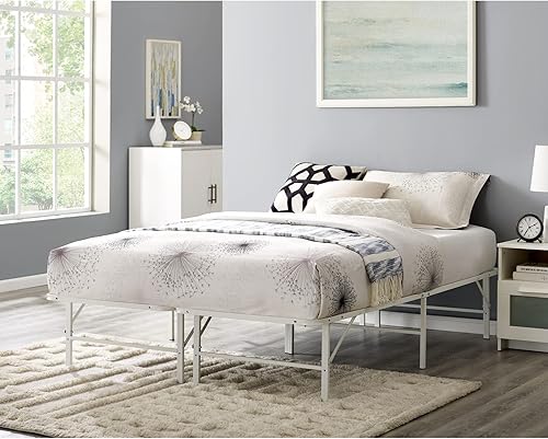 Miniatura 65 de Naomi Home Base de cama de metal de 14 pulgadas con plataforma de metal de alta resistencia (no necesita somier), color negro Negro -,Natural,Blanco