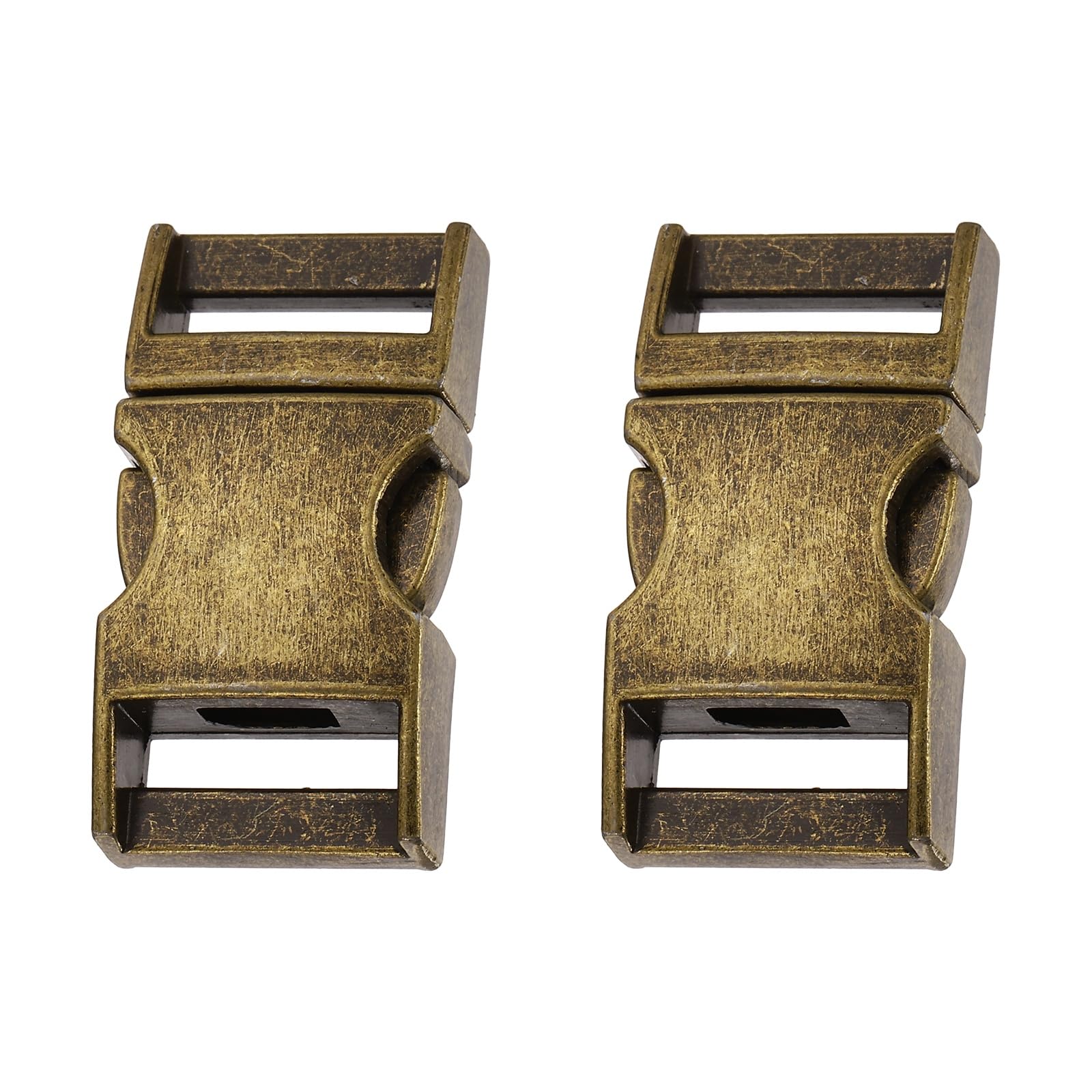 sourcing map 2pcs Metal Quick Side Release Buckles 1-1/2"(38mm) Zinc Adjustable Quick Release Buckle Replacement Snaps Clips Clasps for Backpack Straps Fanny Pack Dog Collars, Bronze