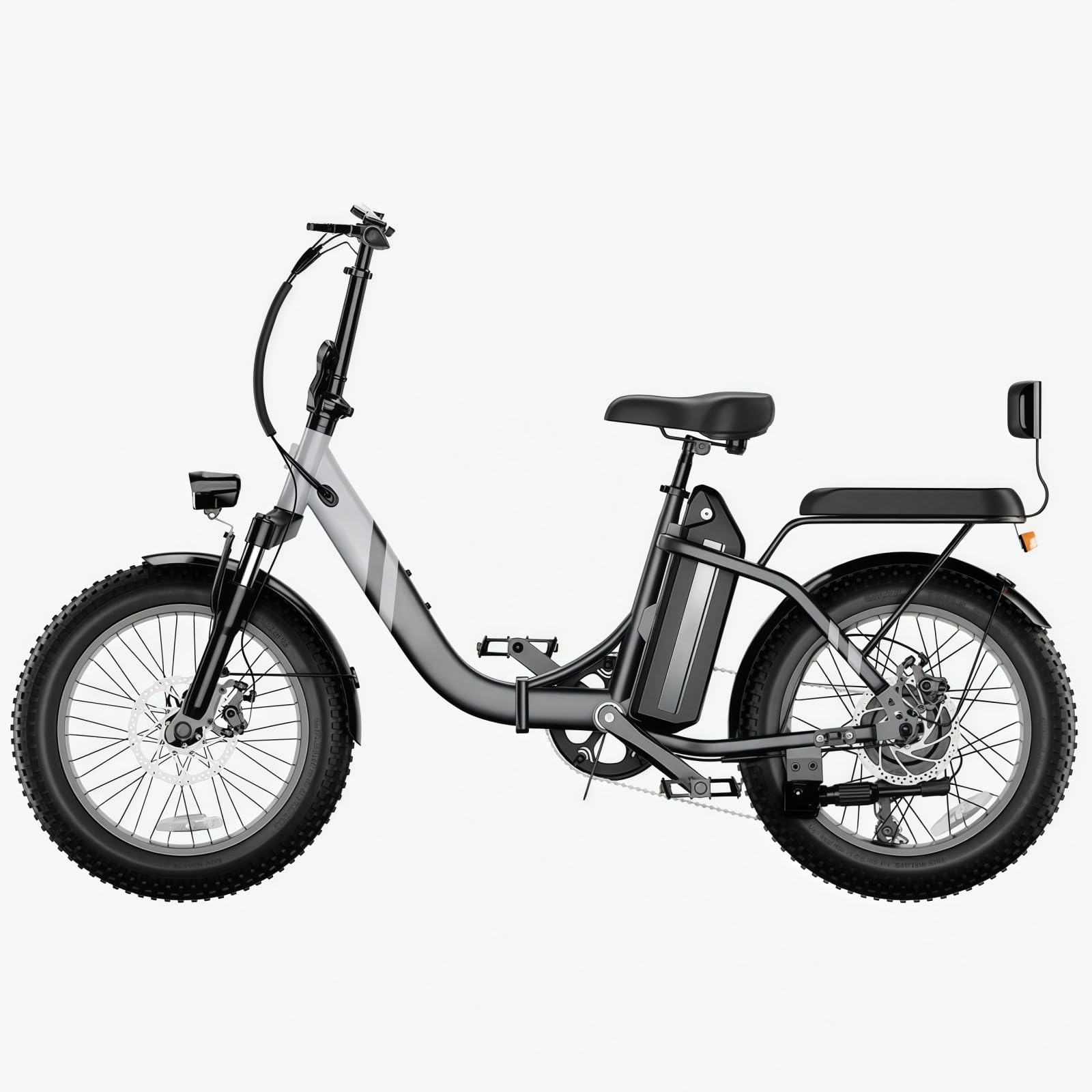 Vélo Électrique À Gros Pneus 20 Pouces,Vélo Électrique Pliable, Moteur sans Balais 250 W, Batterie Amovible 48 V15 Ah, Dérailleur 7 Vitesses, pour Hommes Et Femmes. Black