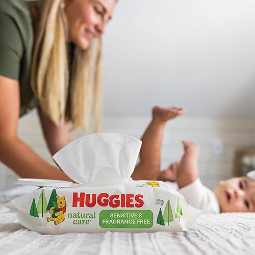 Miniatura 22 de Huggies Natural Care Sensitive - Toallitas para bebé, sin perfume, hipoalergénicas, 99 % de agua purificada, 12 paquetes abatibles