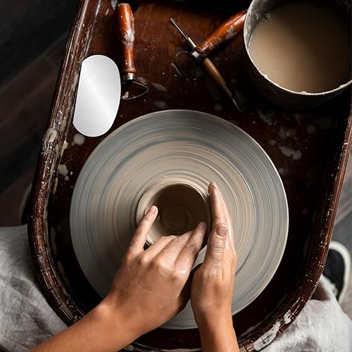 Miniatura 4 de 6 piezas de raspador de arcilla de acero inoxidable, herramientas de cerámica de acero, costillas de arcilla, raspador suave, cortador de escultura,