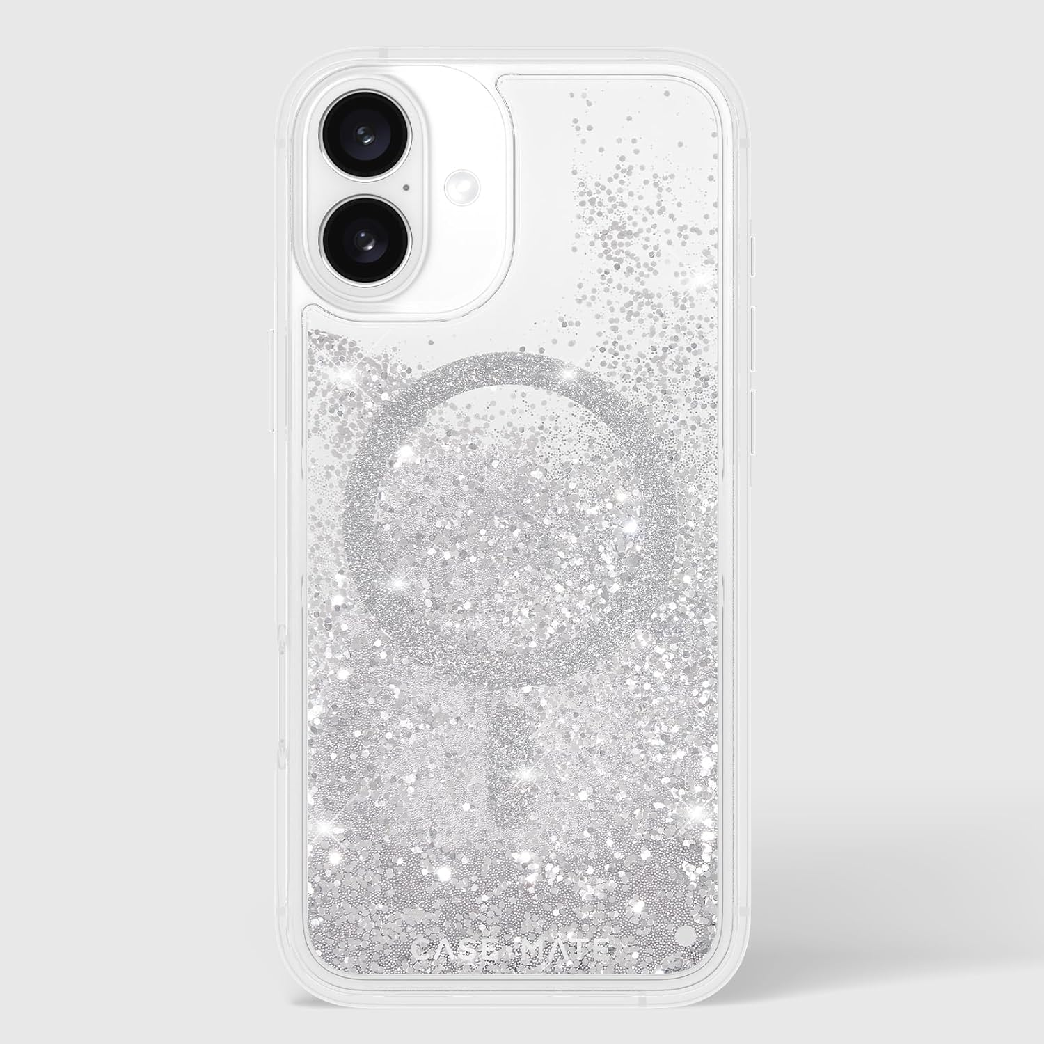 Case-Mate iPhone 16 Plus Case [Compatible with MagSafe] - Sparkly Liquid Glitter Phone Case with 12ft Drop Protection - Premium Magnetic Cover for iPhone 16 Plus - Silver Waterfall - Image 8