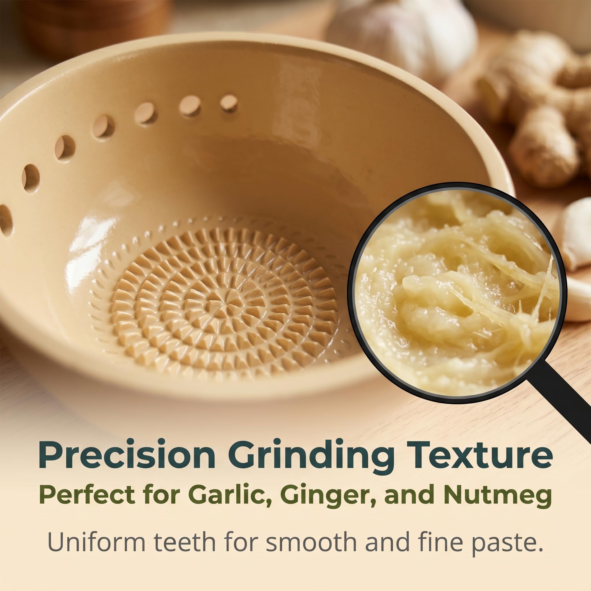 Grattugia in Ceramica, Piatto Grattugia 2 in 1 con Spelucchino per Erbe, Piatto Grattugia in Ceramica per Aglio, Zenzero & Salse, Utensile da Cucina Compatto