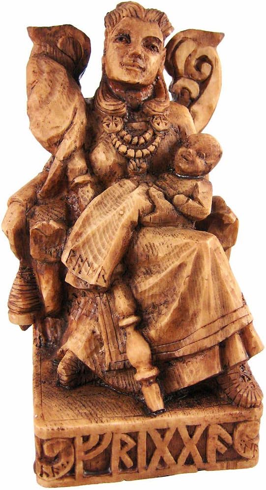 Dryad Norse Goddess Frigga Wood Finish Statue Viking Pagan