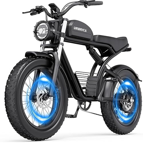 Electric Bike for Adults, Peak 3000/2000W, 36/32 MPH, 48V 23/46AH Battery, 35-140Miles Moped Style Dirt Bike, 20" Fat Tire Commuting Off Road Mountain Snow Single/Dual Motor Ebike,UL2849