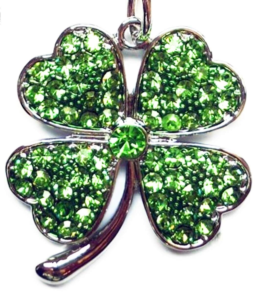 Lilly Rocket Green Clover Key Chain with Bling Crystal