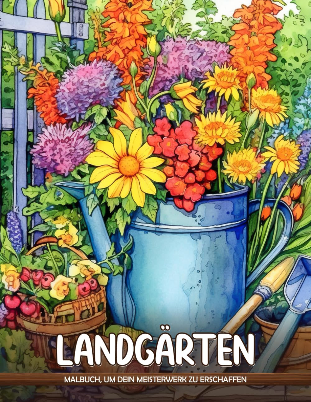 Landgärten Malbuch für Erwachsene: Ländliche Gärten Malbuch Für Männer Und Erwachsene Zur Entspannung Und Achtsamkeit, Geschenkidee Für Kinder Und Erwachsene.