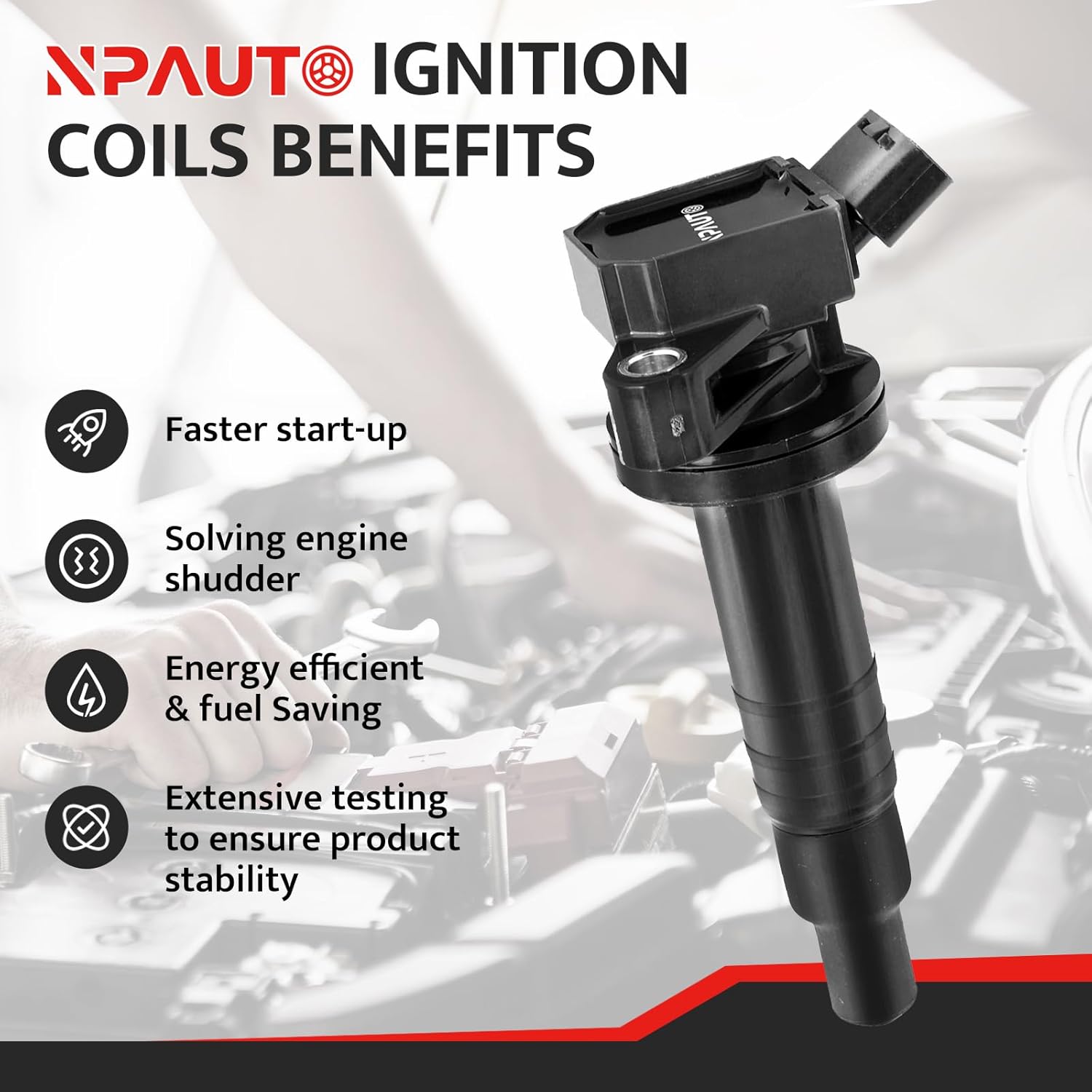 NPAUTO Ignition Coils Pack Compatible with Engine 1ZZFE L4 1.8L 2000-2008 Toyota Corolla,2000-2005 Celica GT, 2003-2008 Matrix, 2000-2005 MR2 Spyder, Pontiac Vibe, 2000-2002 Prizm, Pack of 4