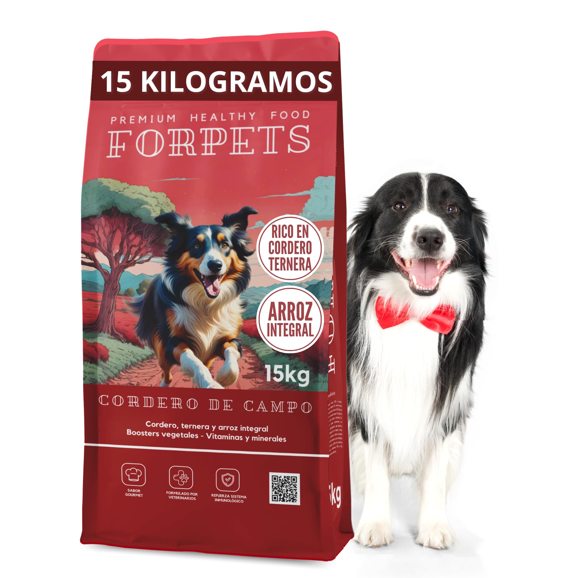 Pienso de Cordero para Perros Hipoalergénico 15 kg | Digestión Sensible, Piel Atópica y Alergias | Sin Gluten Fácil de Digerir | Adultos Razas Medianas y Grandes | FORPETS Cordero y Ternera