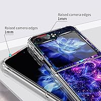 Vista 3 de Carcasa rígida para Samsung Galaxy Z Flip 5, funda protectora rígida a prueba de golpes para Samsung Galaxy Z Flip 5, diseño de mandala morado