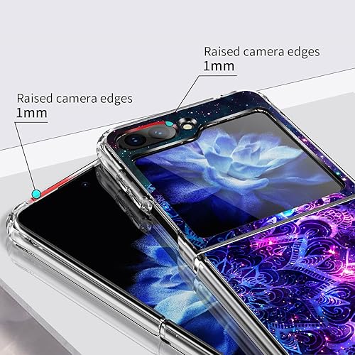 Miniatura 3 de Carcasa rígida para Samsung Galaxy Z Flip 5, funda protectora rígida a prueba de golpes para Samsung Galaxy Z Flip 5, diseño de mandala morado