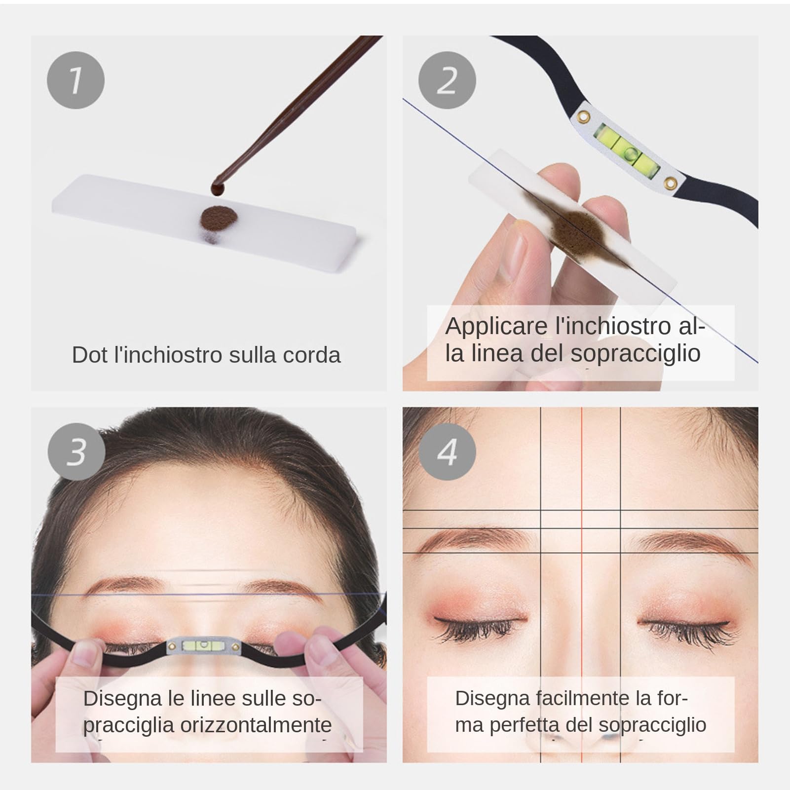 Eyebrow Balance Ruler, Precision Eyebrow Shaping Tool, Metal Brow Mapping Stencil, Eyebrows Shapes Templates, Versatile Makeup Tool for Perfectly Shaped Brows, Ideal for Professionals, 22.6x4.7x1cm