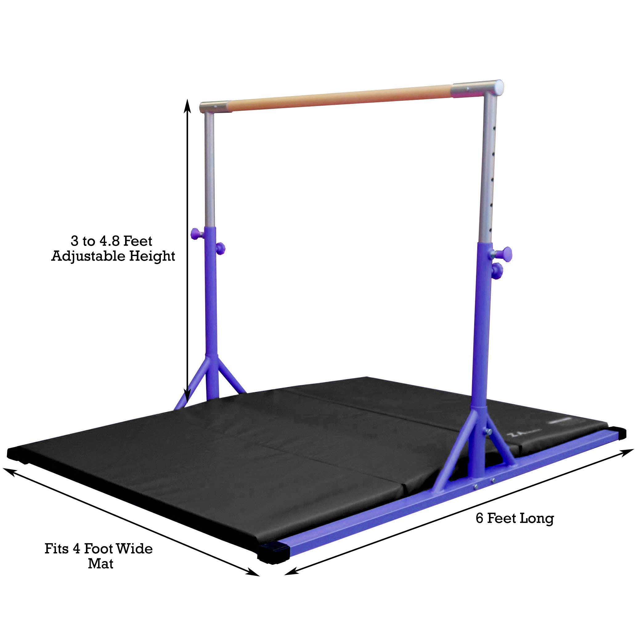 Z Athletic Elite Gymnastics Bar, 4ft x 6ft x 2in Mat, and Off Ground