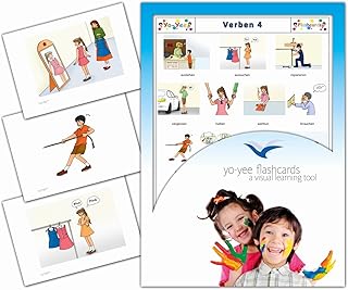 Action Words and Irregular Verbs Flashcards in German - Verben 4 - Bildkarten zur SprachfÃ¶rderung