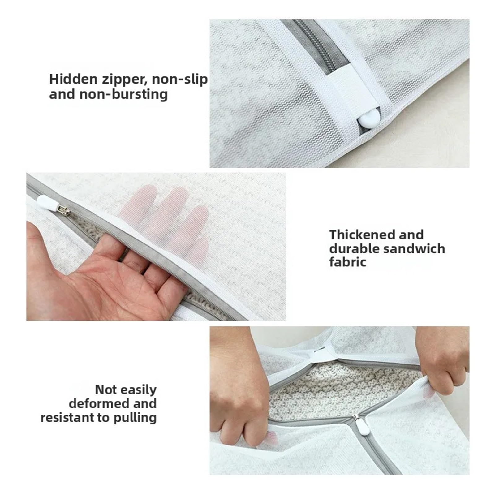 8pcs Anti-deformation Net Bag laundry bag For Washing Machine Dryer organizer mesh home organization and storage Für Kleidung(60x60cm)