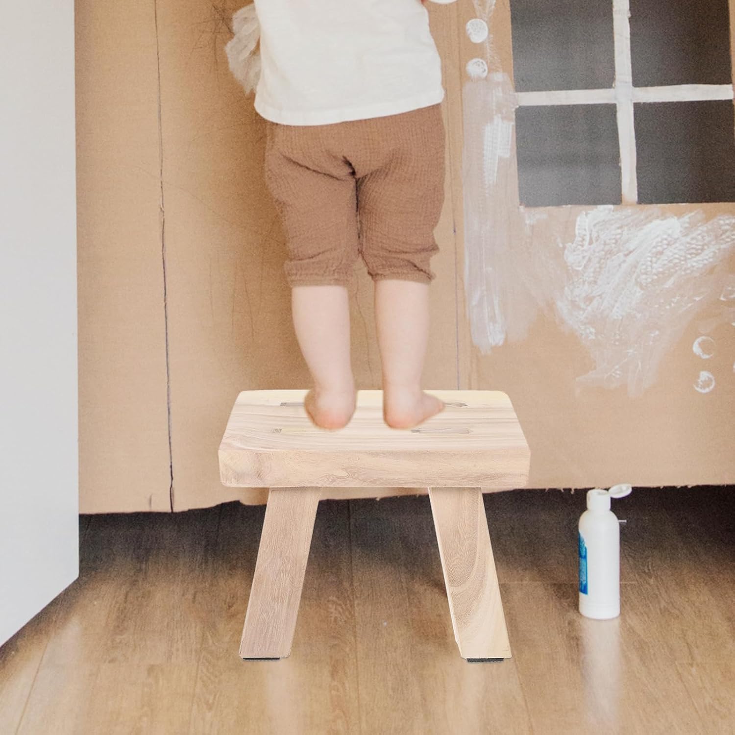 PRETYZOOM Solid Wood Bench Wooden Stools Small Stool Kids Wooden Step Wood Step Wood Foot Low Small for Kids Short