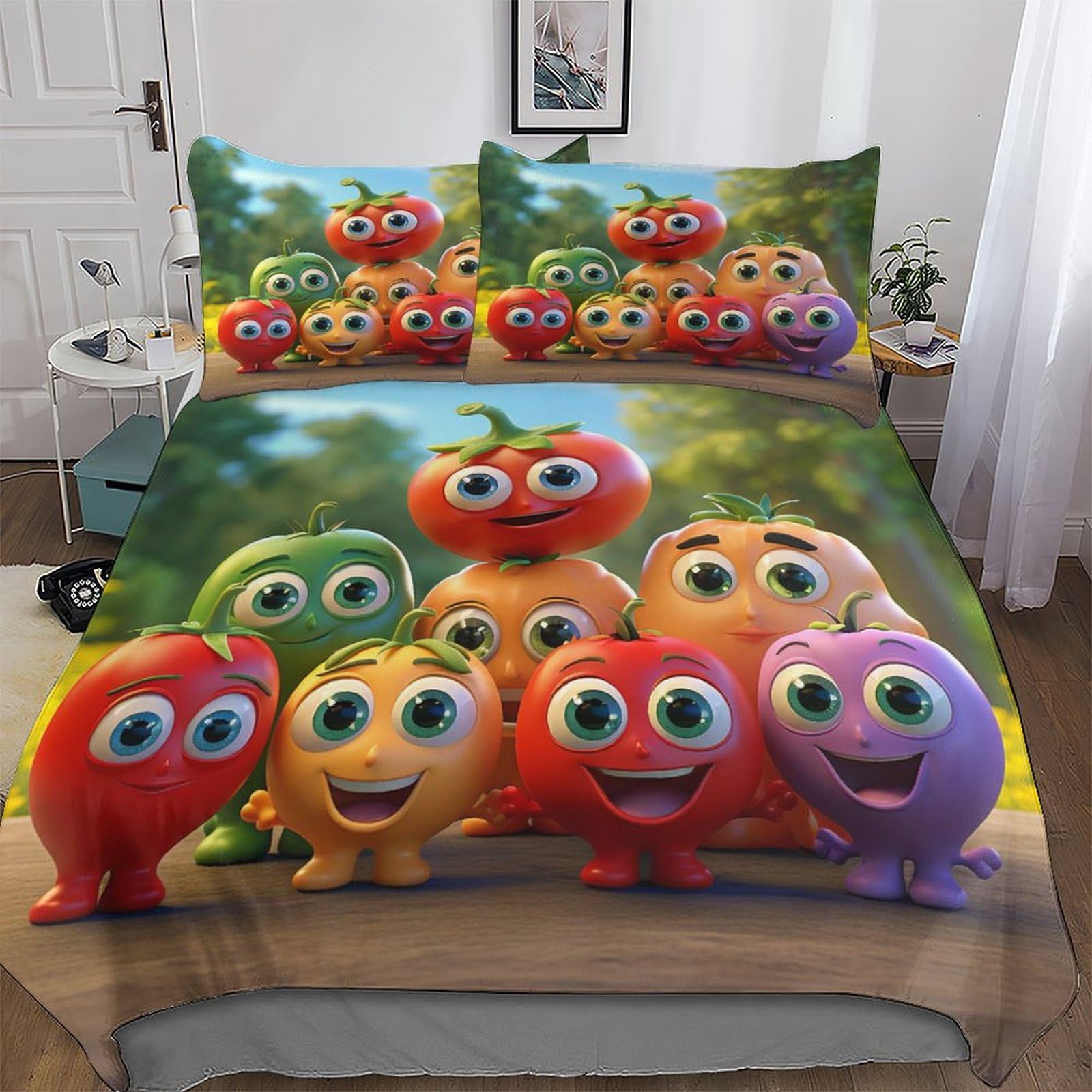 Parure de lit fruits microfibre 220x240cm pour transformer la chambre des enfants