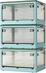 50L Stackable Storage Bins with 3 Lids, Storage Box and Containers | Collapsible Storage Organizer for Camping, Home Storage, Innovative 5-Sided Opening Design, Tool-Free Assembly, 3 PACK