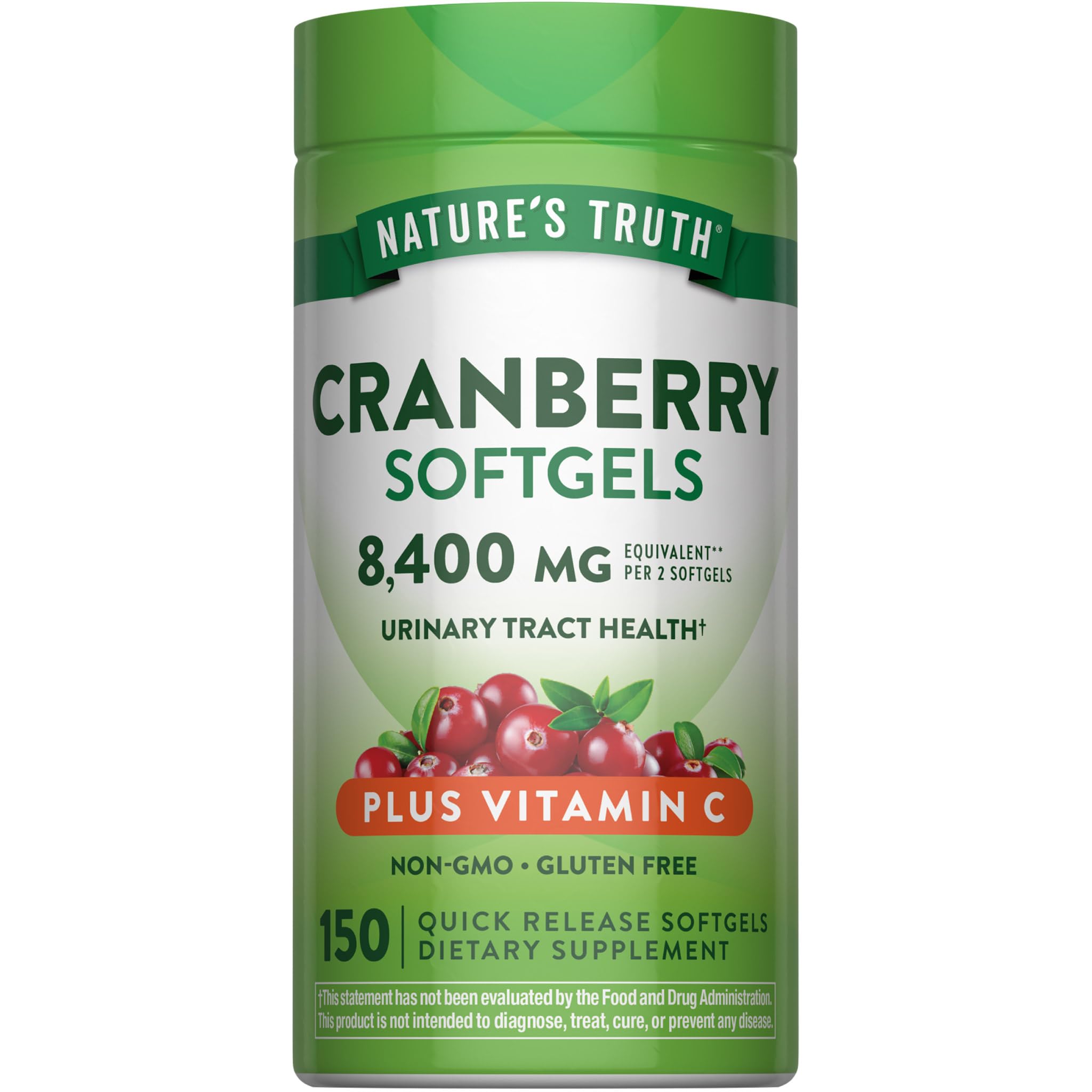 Nature's Truth Cranberry Pills with Vitamin C | 150 Softgels