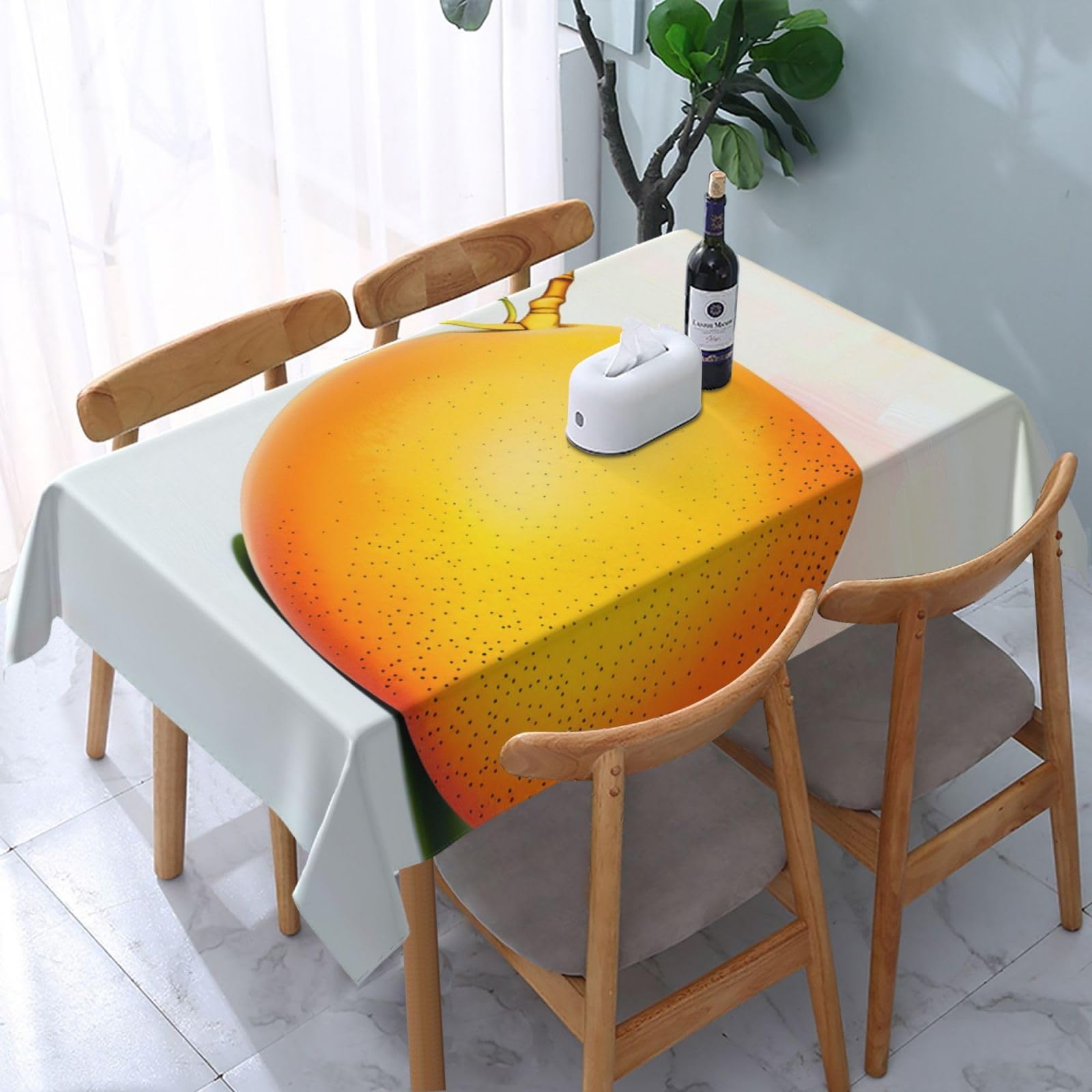 WPKJU Mango Printed Tablecloth Water Resistant Table Cover Washable Rectangle Table Cloth for Tables 54x72 in